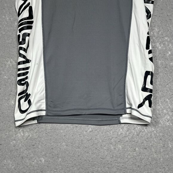 Quiksilver All Time Short Sleeve Rash Guard Mens Size Large Gray White Black - Picture 5 of 13